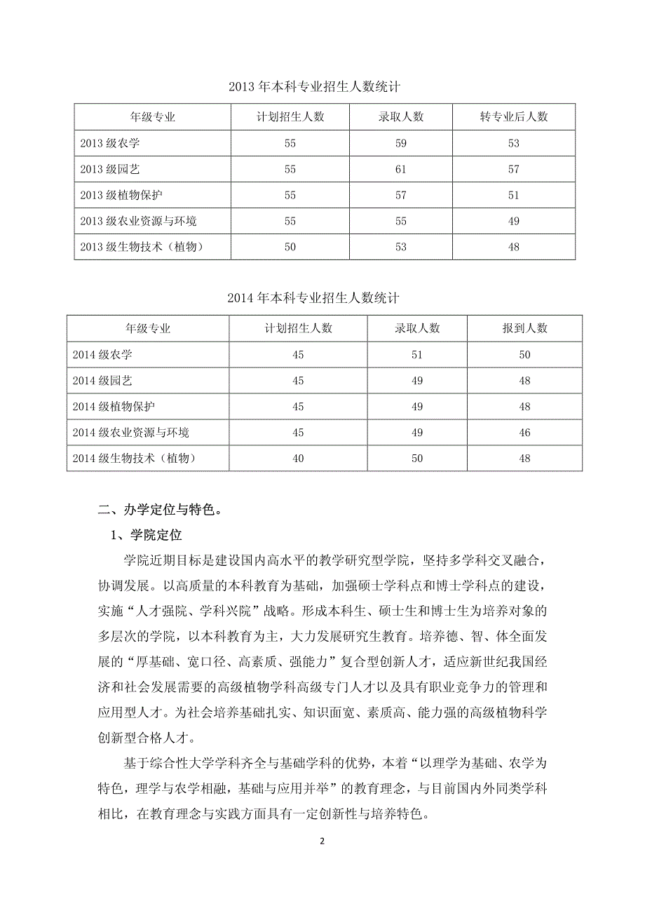 吉林大学植物科学学院2013-2014学年本科教学质量报告_第2页