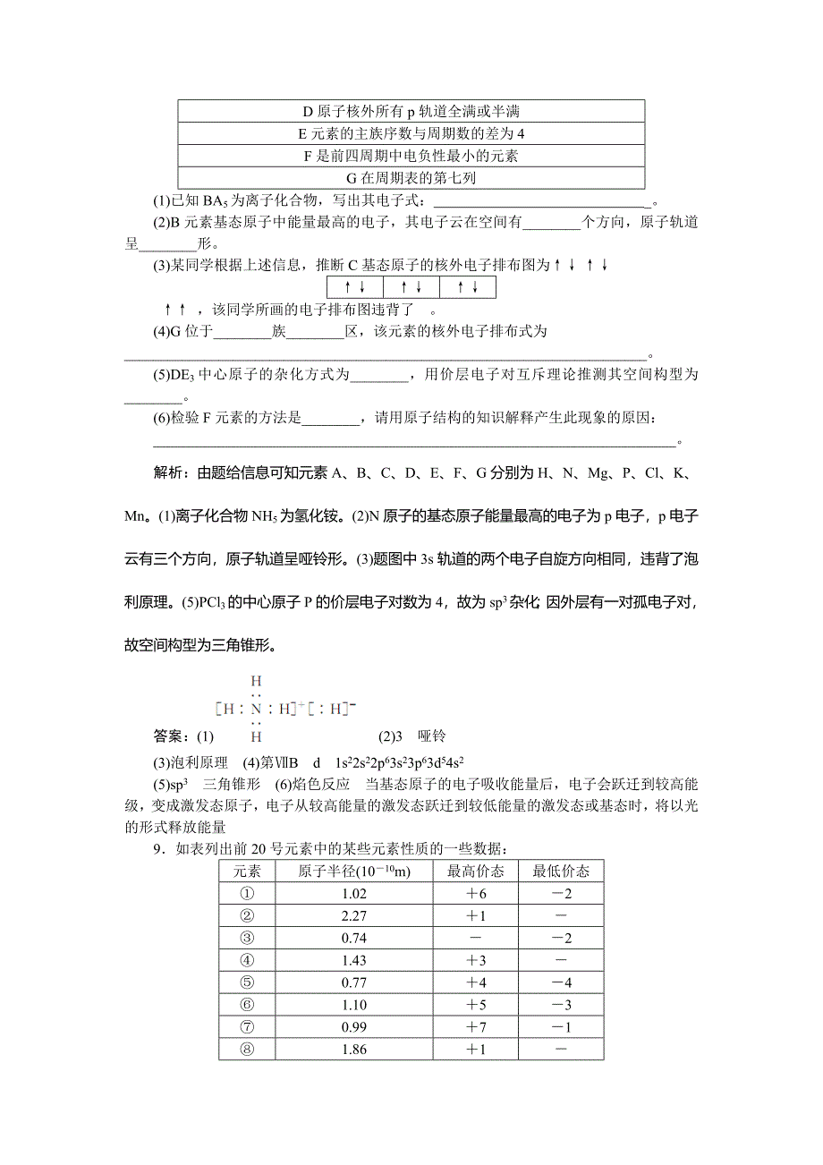 2015高考化学大一轮复习配套限时集训卷：物质结构与性质_第4页