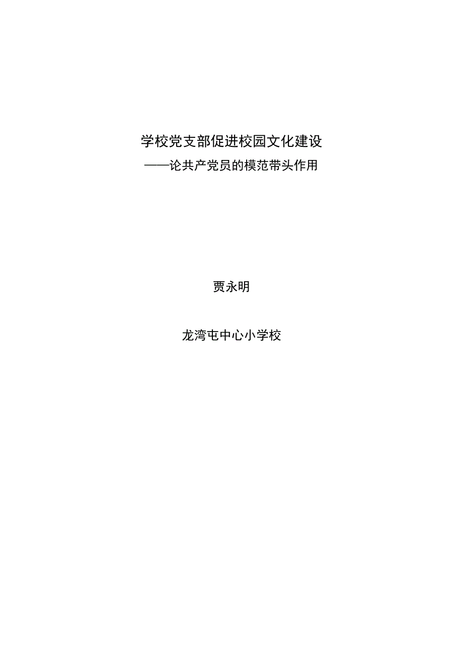 学校党支部促进校园文化建设_第1页