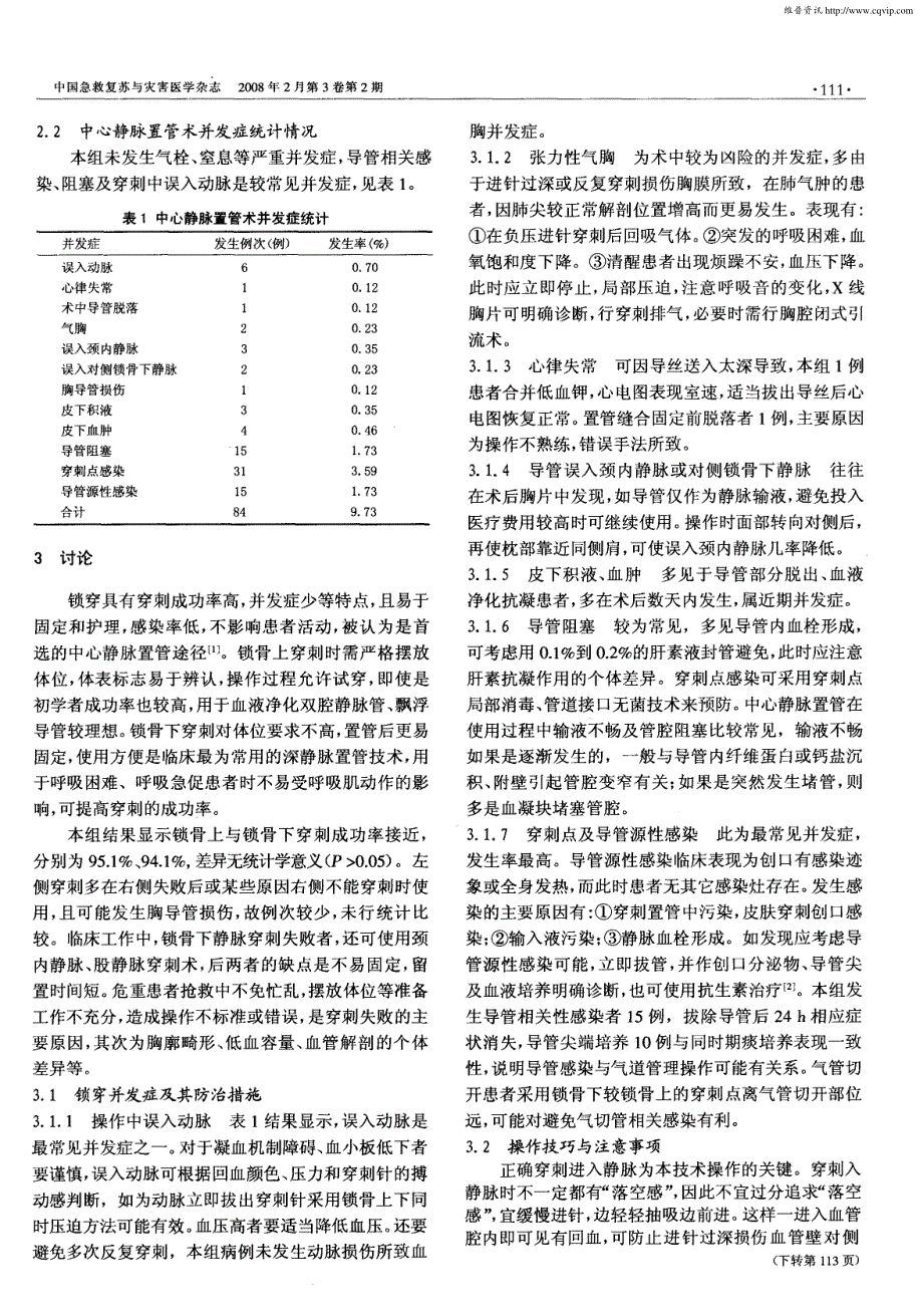 ICU中锁骨下静脉穿刺术临床应用863例_第2页