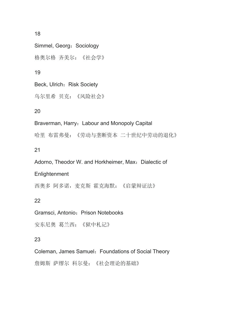 20世纪最重要的100本社会学著作_第4页