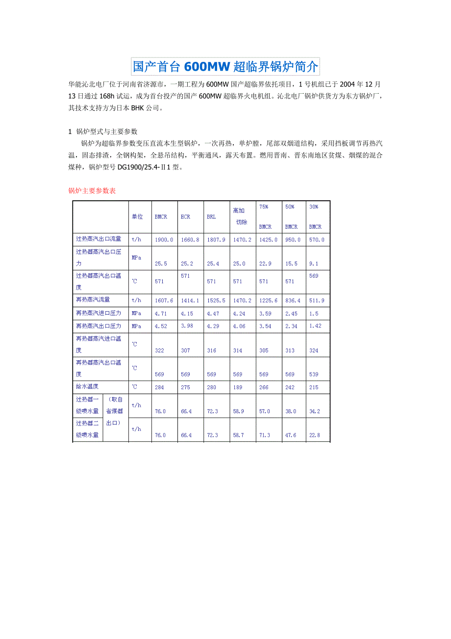 国产首台600MW超临界锅炉简介_第1页