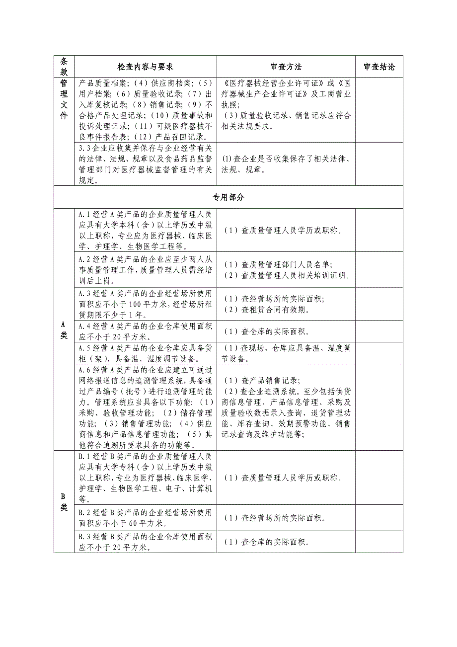 北京市医疗器械经营企业检查验收标准_第4页