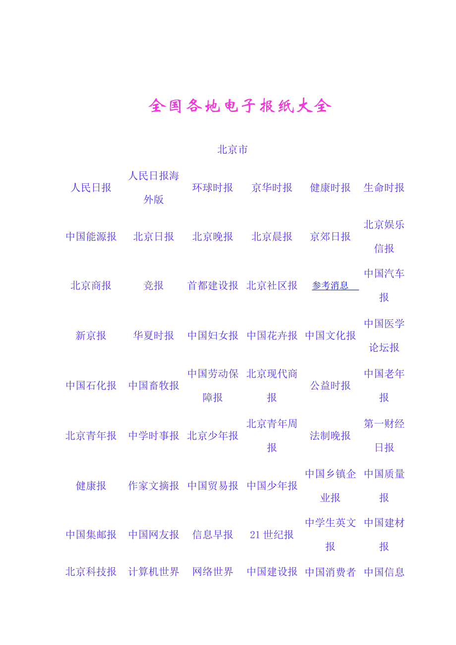全国各地电子报纸大全_第1页