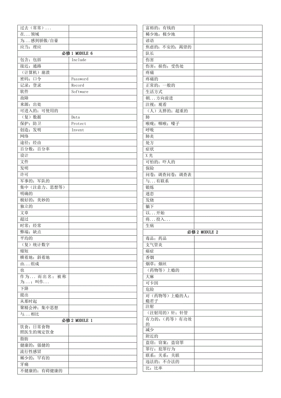 必修一到必修九的单词_第3页