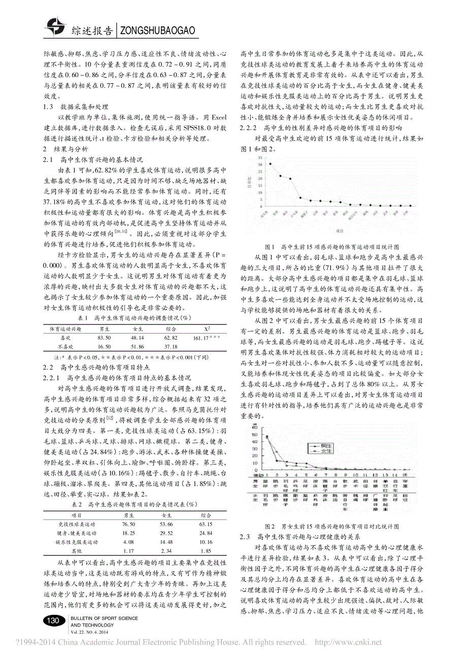 高中生体育兴趣与心理健康的关系研究_第2页