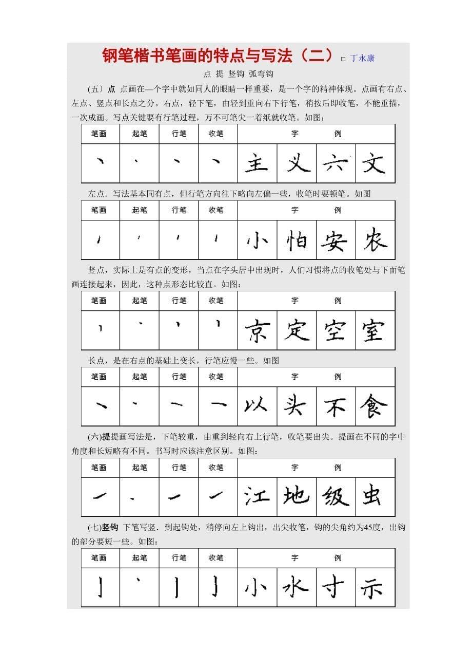 钢笔楷书书写特点_第5页