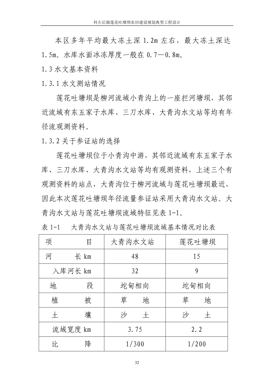 科左后旗莲花吐塘坝农田建设规划典型工程设计_第3页