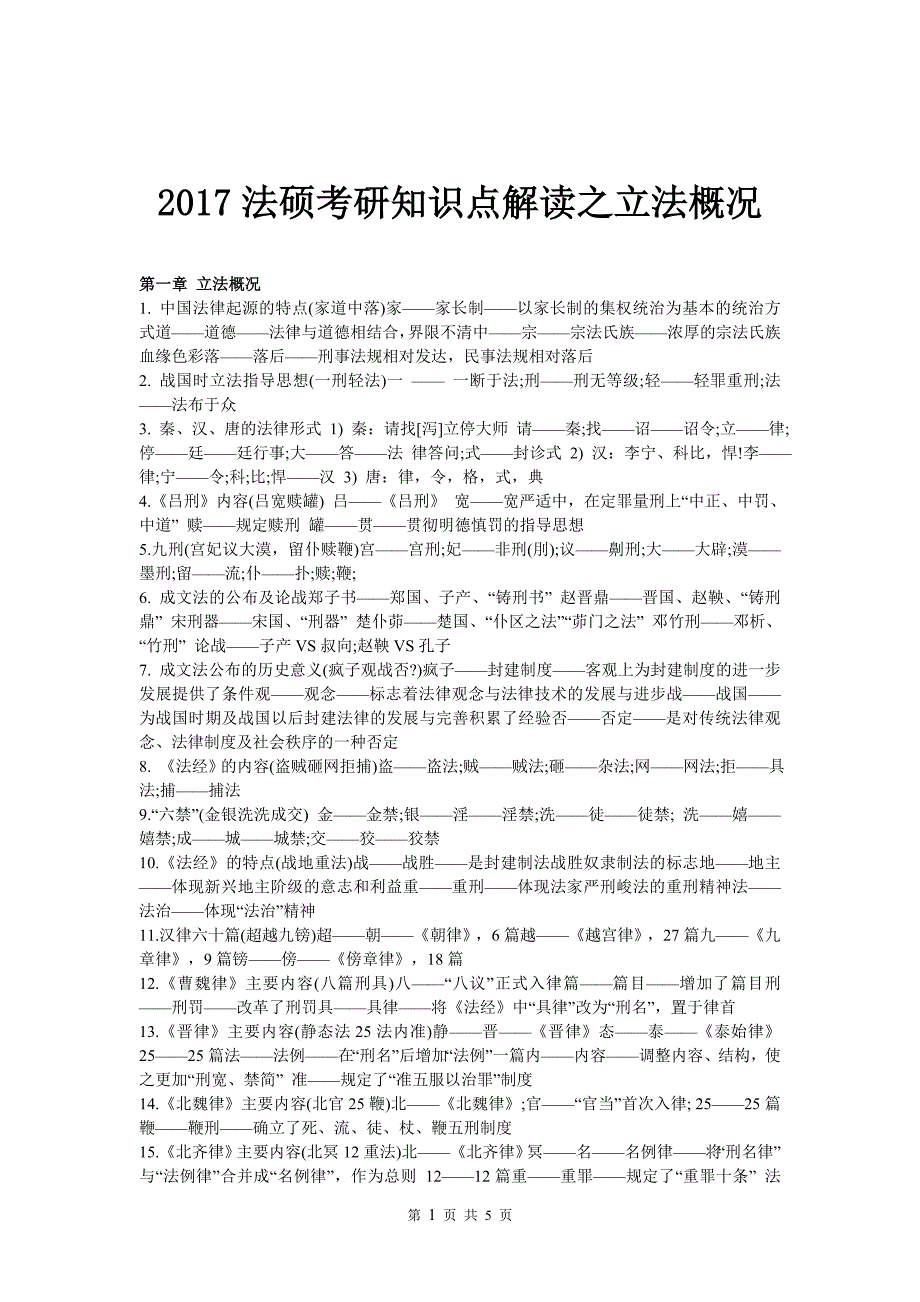 2017法硕考研知识点解读之立法概况_第1页