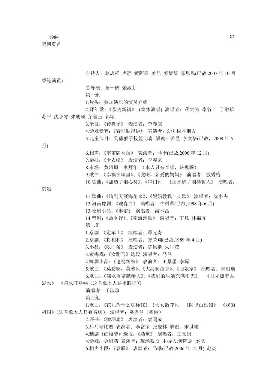 1984年春晚详细节目单_第1页
