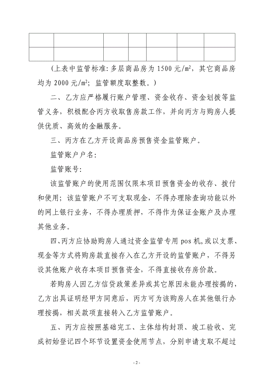 日照市商品房预售资金监管协议_第2页