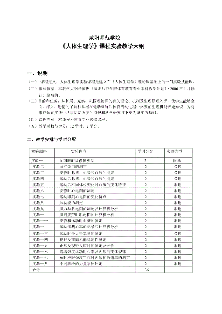 运动生理学实验大纲_第1页