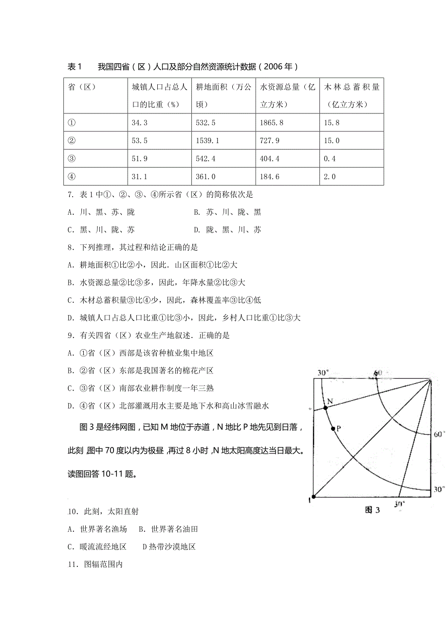 2009年四川省高考文综试卷_第3页