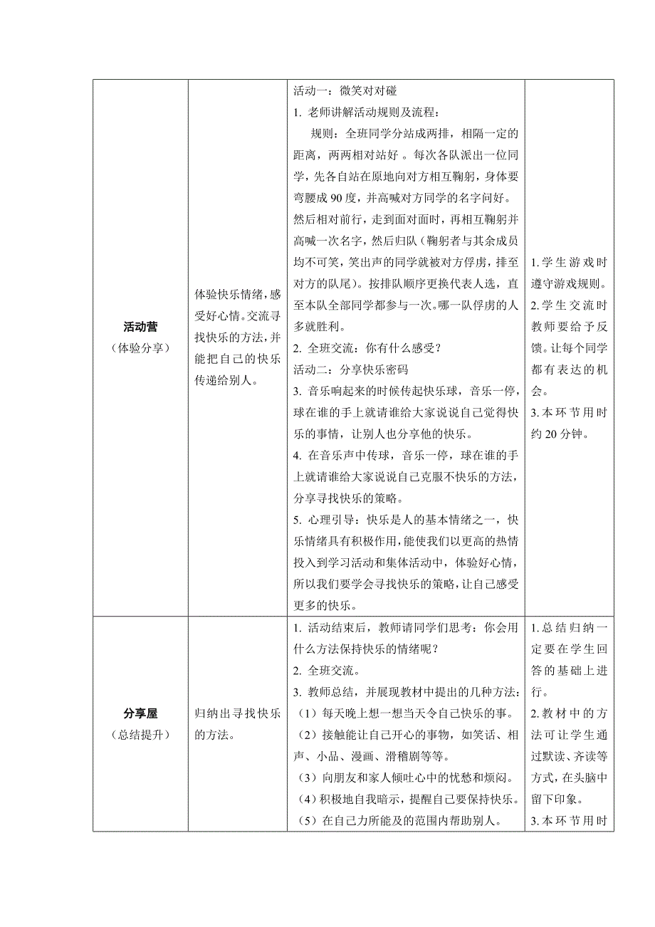 四年级第一课寻找快乐密码教师用书_第2页