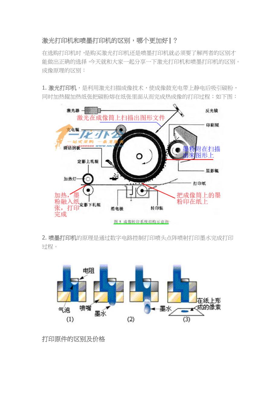 激光打印机和喷墨打印机的区别,哪个更加好_第1页