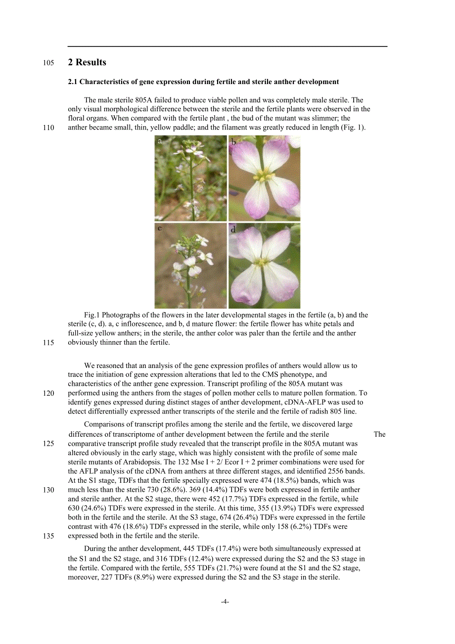 细胞质雄性不育萝卜花药发育的基因表达研究_第4页