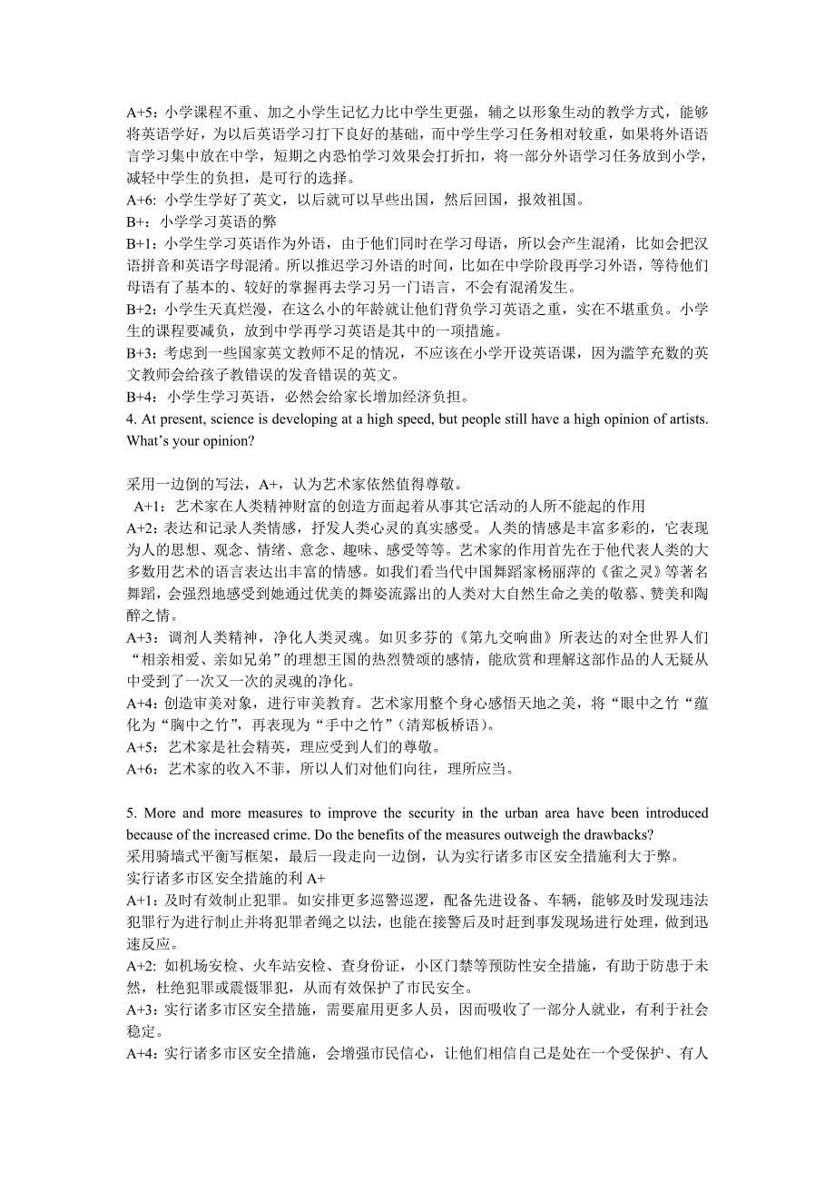 雅思作文确定框架寻找分支观点练习20题_第5页