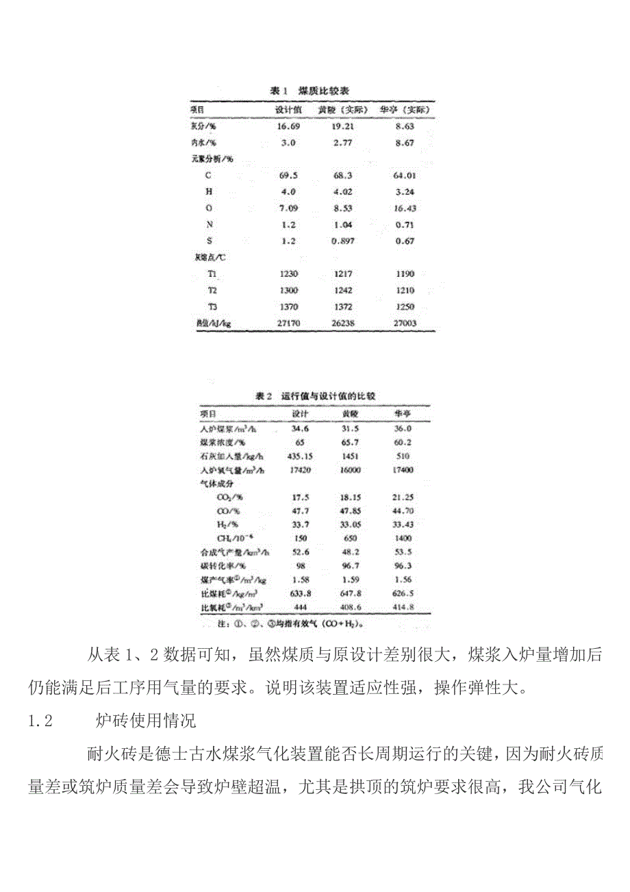 渭化水煤浆加压气化装置的运行及改进_第2页