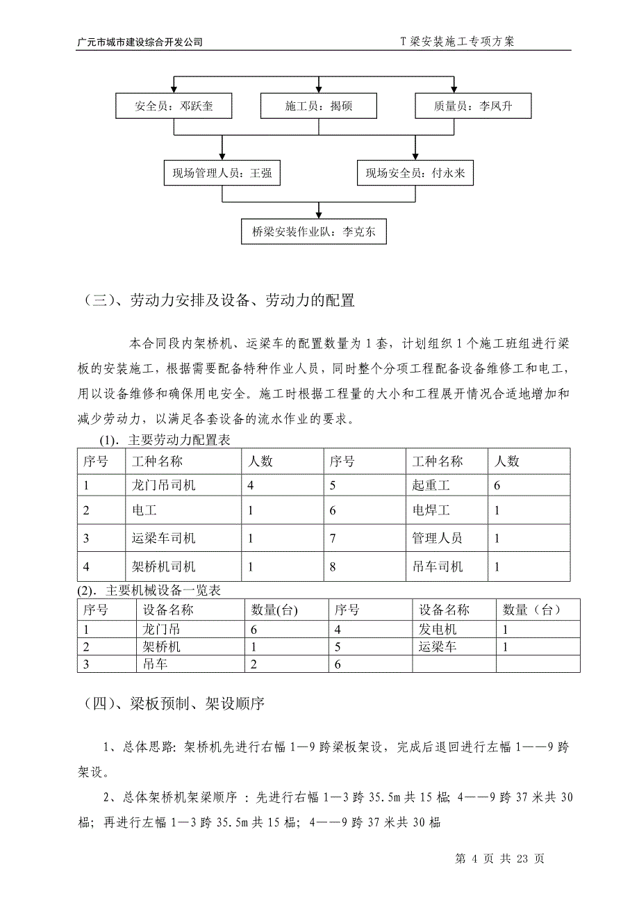 瓷莲路田坝子大桥T梁安装吊装方案_第4页