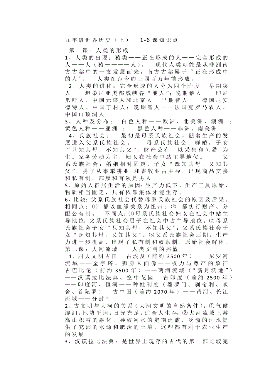 九年级世界历史1-6课知识点_第1页