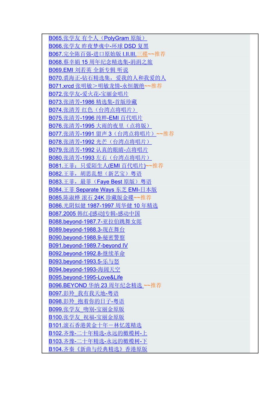 编号B类港台华语合辑_第3页