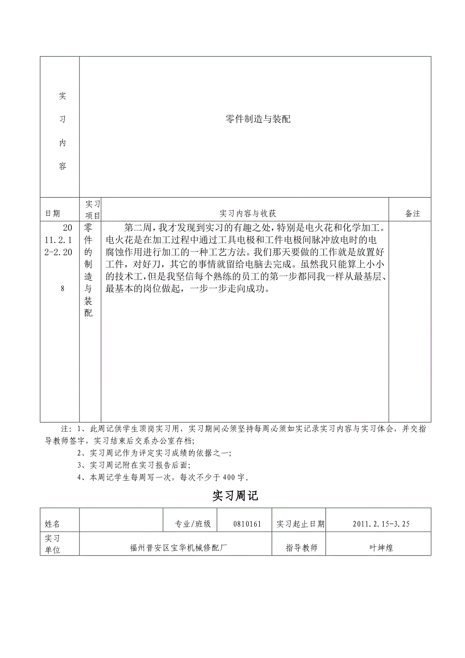 机械专业毕业实习周记_第4页