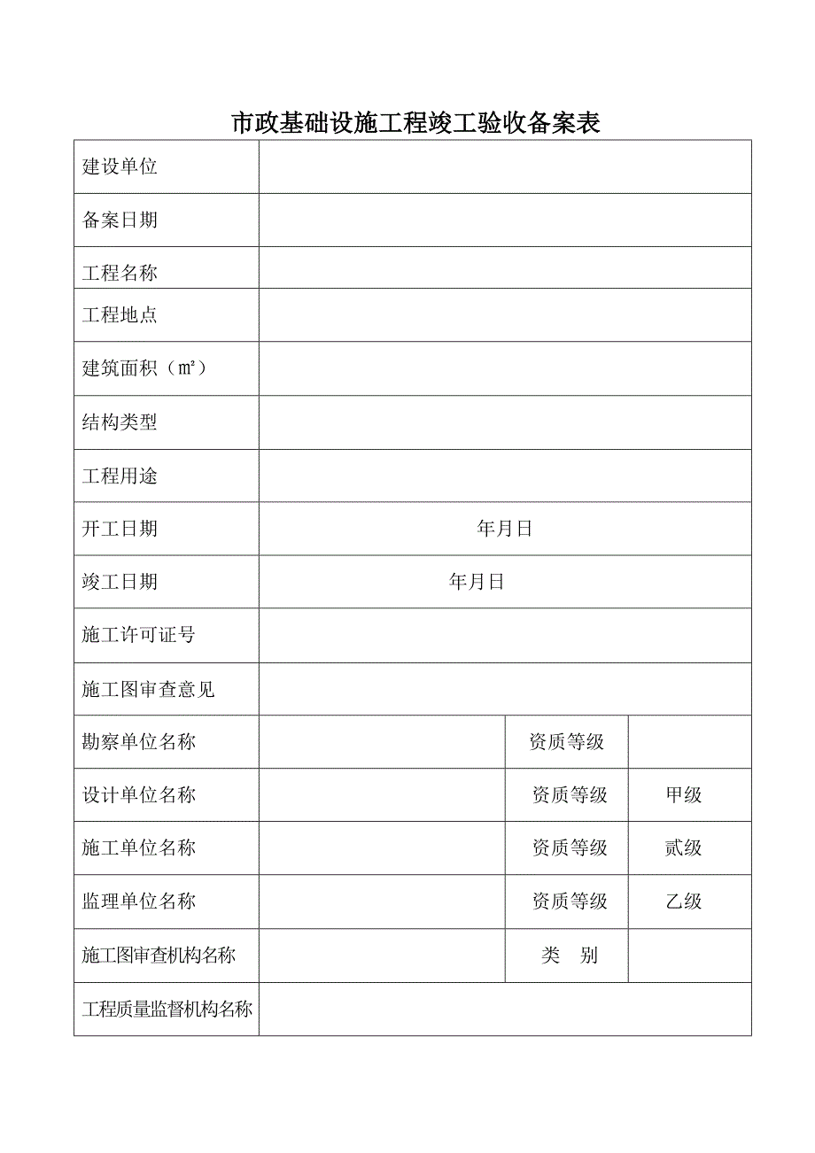 晏维小区道路建设工程竣工验收备案表_第2页