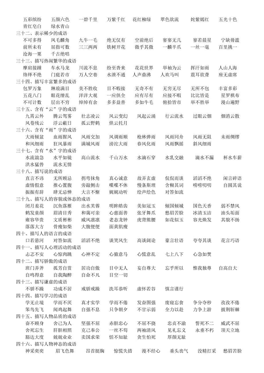 小学三年级分类成语 (2)_第5页