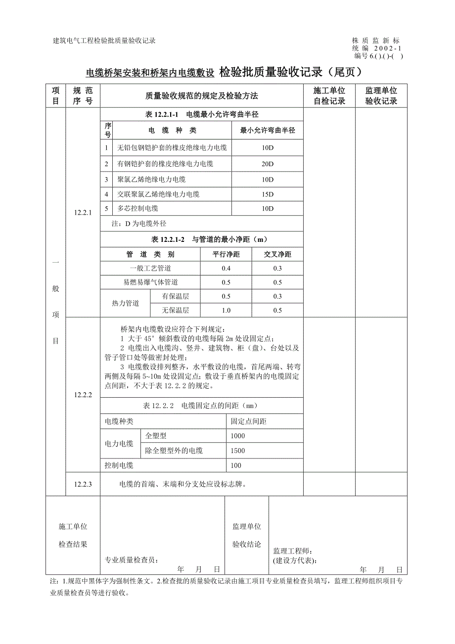 缆桥架安装和桥架内电缆敷设检验批质量验收记录_第2页