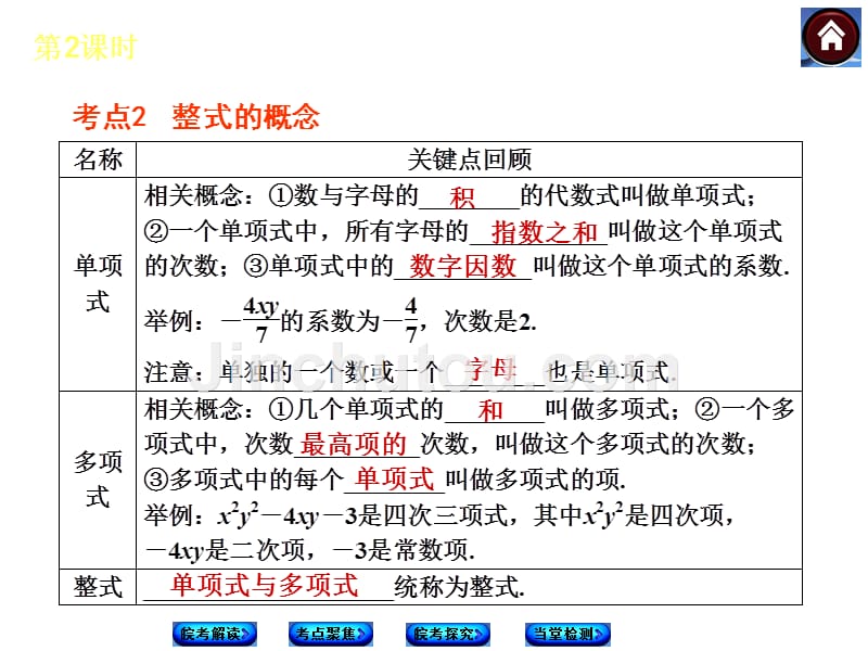 安徽省2014年中考数学专题复习课件第2课时整式与因式分解_第4页