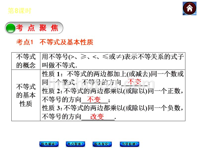 安徽省2014年中考数学专题复习课件第8课时一元一次不等式（组）_第3页