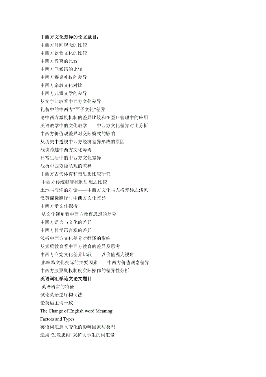中西方文化差异的论文题目_第1页