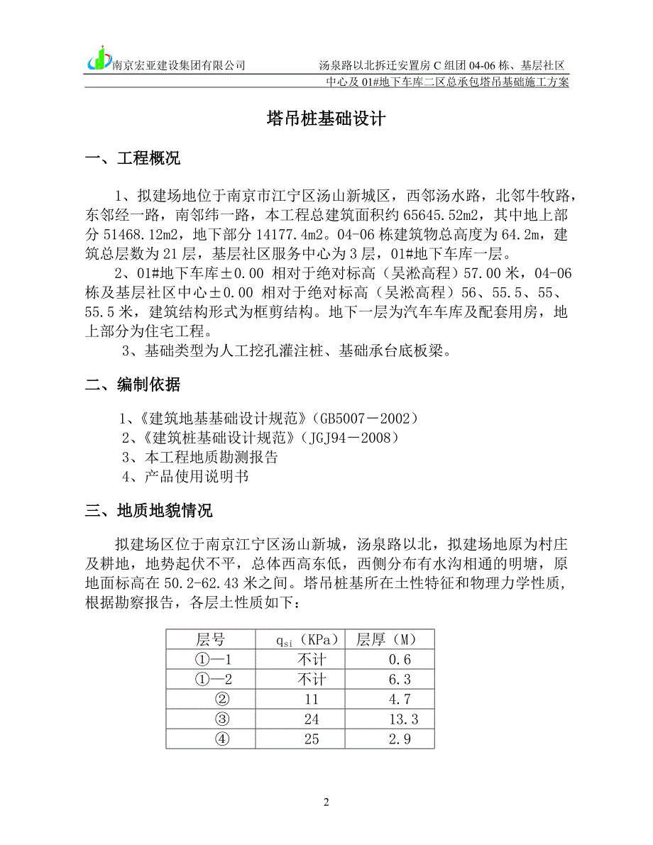 汤泉路以北拆迁安置房(C地块)04-06栋、基层社区中心及01#地下车库二区工程      塔基(报监理)_第3页