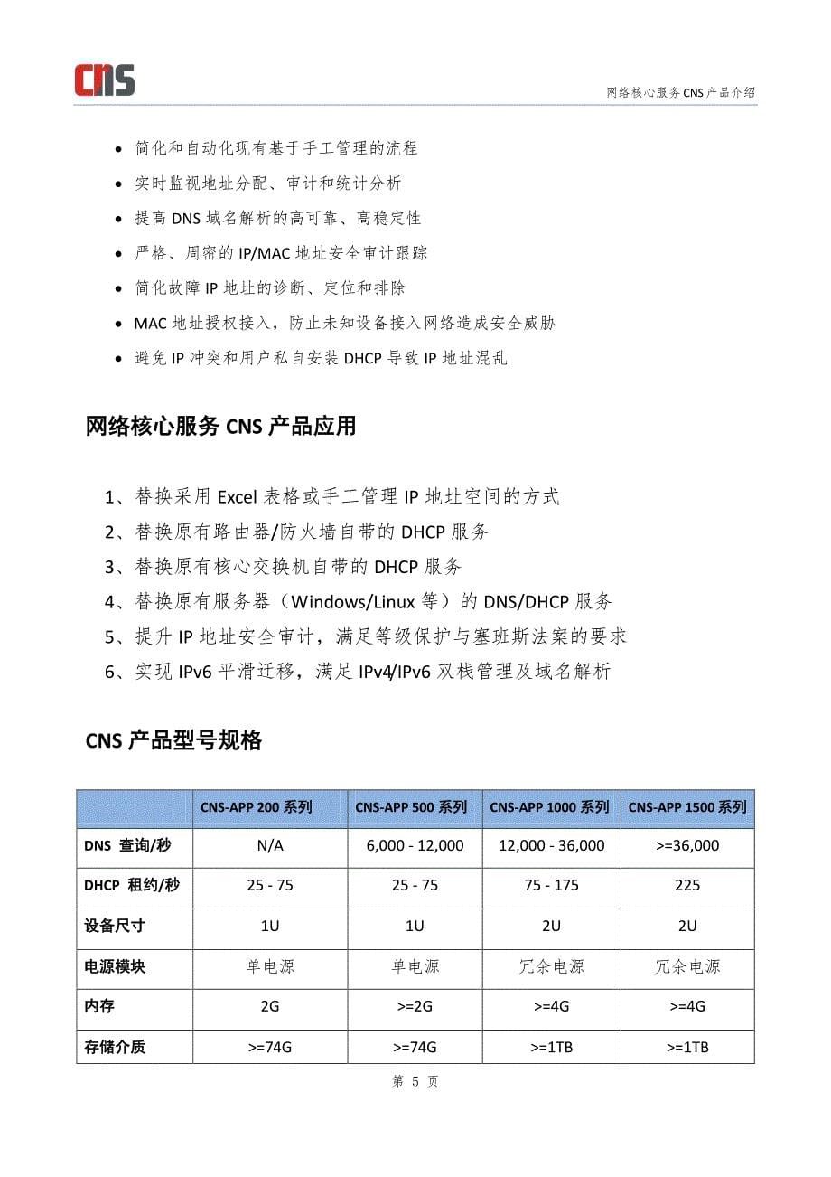 网络核心服务CNS产品介绍_第5页