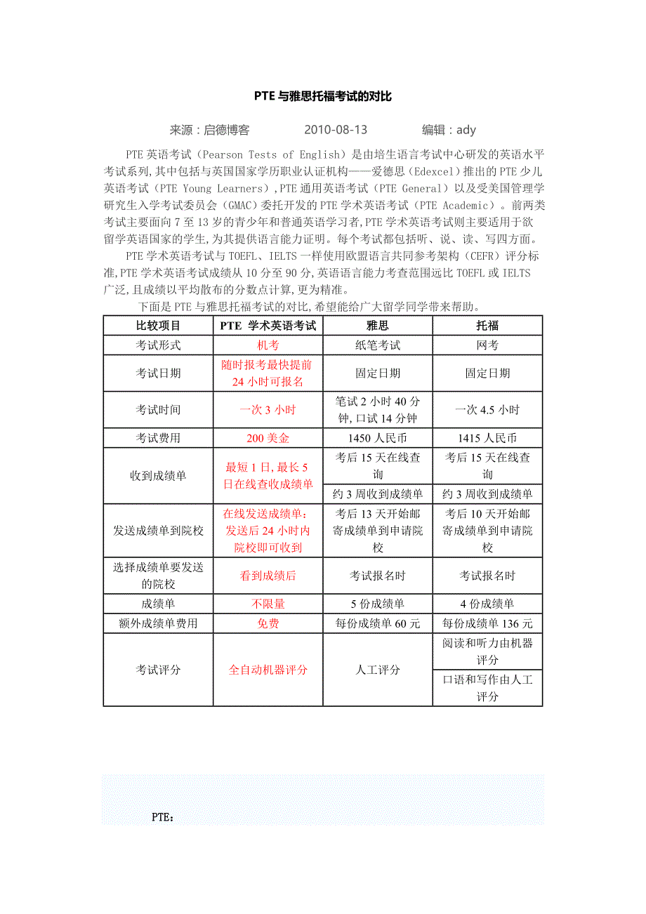 PTE与雅思托福考试的对比_第1页