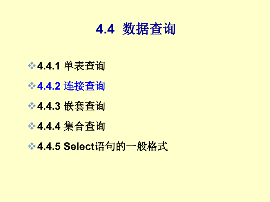 第4章(2) 关系数据库标准语言SQL-4.4.2 - 4.4.5_第1页