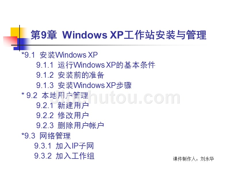 第9章  Windows XP工作站安装与管理_第2页