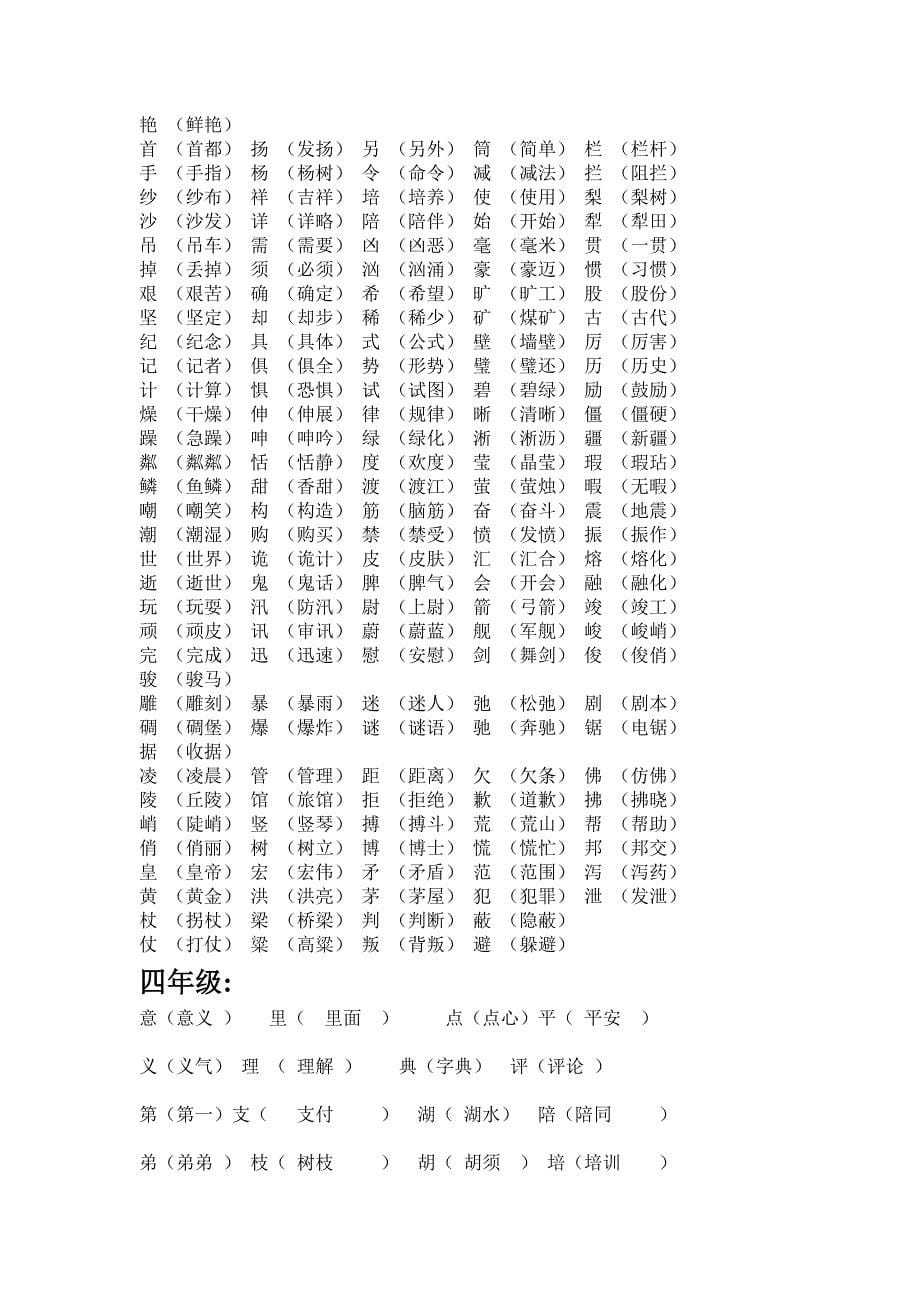 1-6年级人教版语文同音字、形近字组词_第5页