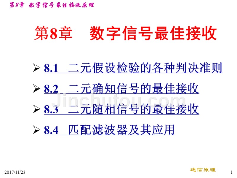 第8章 数字信号最佳接收原理_第1页