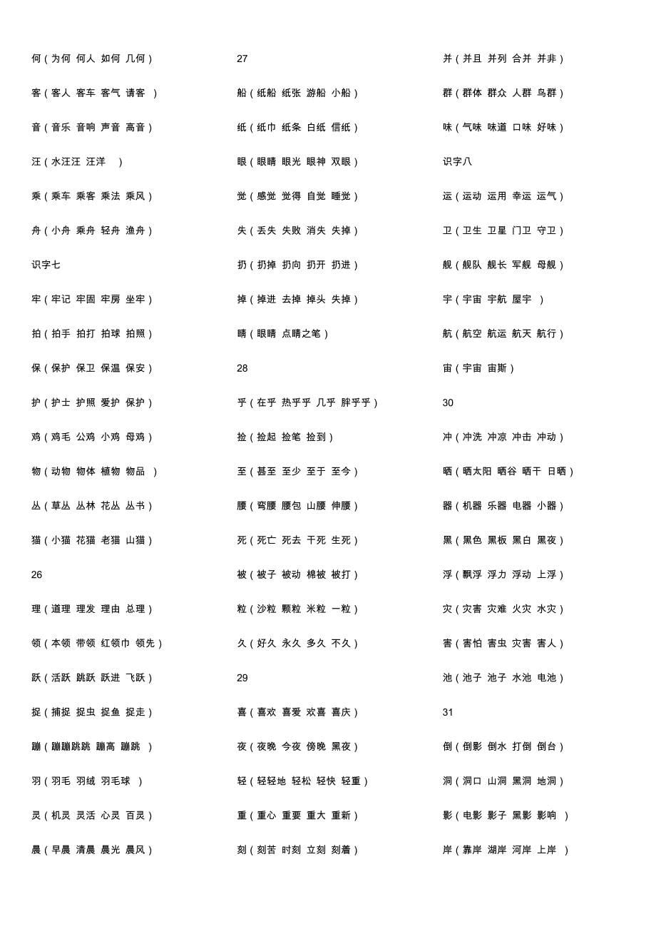 二年级上册生字组词_第5页