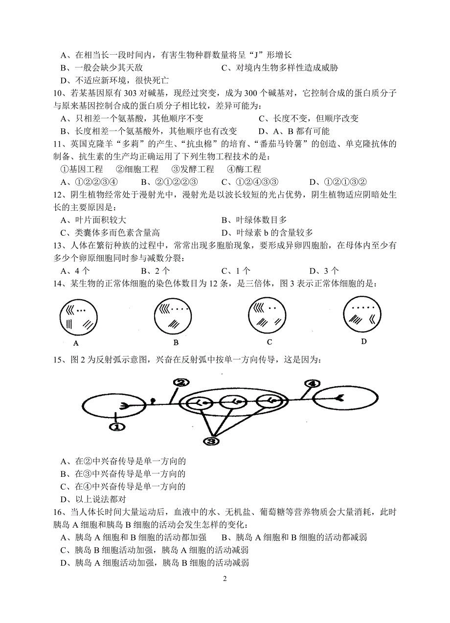 2004届高三生物试卷_第2页