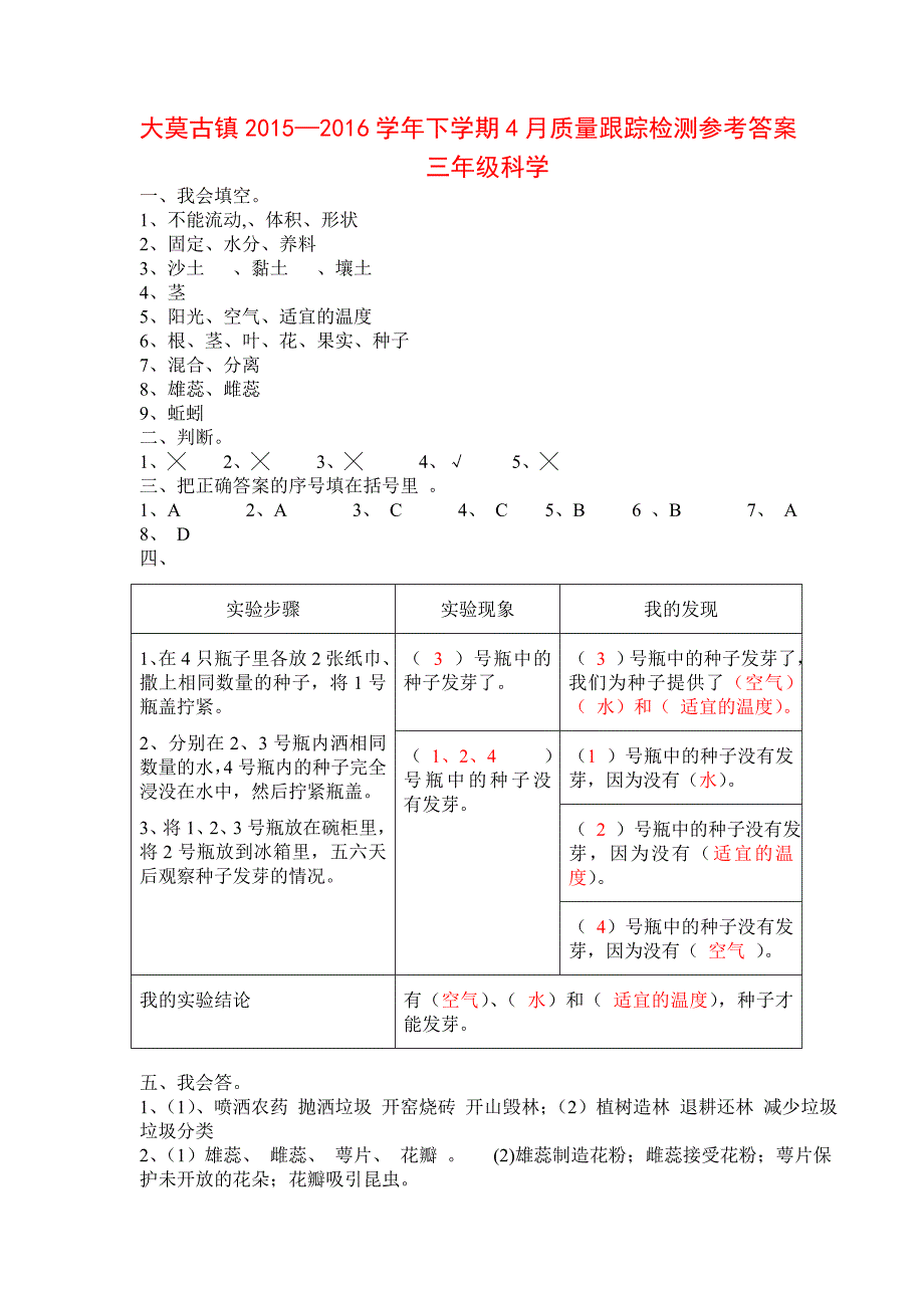 三—六年级科学4月检测参考答案2016_第1页