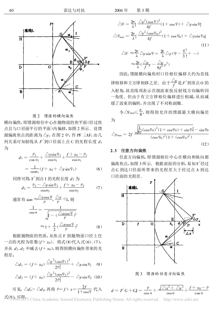 抛物面天线馈源偏焦的理论及应用研究_李高升_第3页