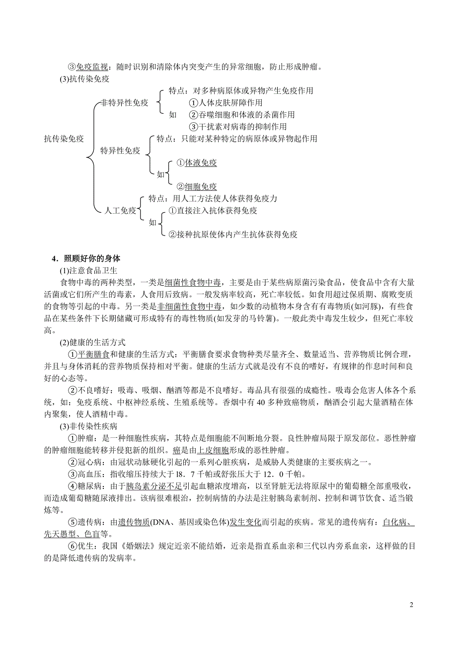 科学中考第二篇生命科学第五章人的健康与环境_第2页