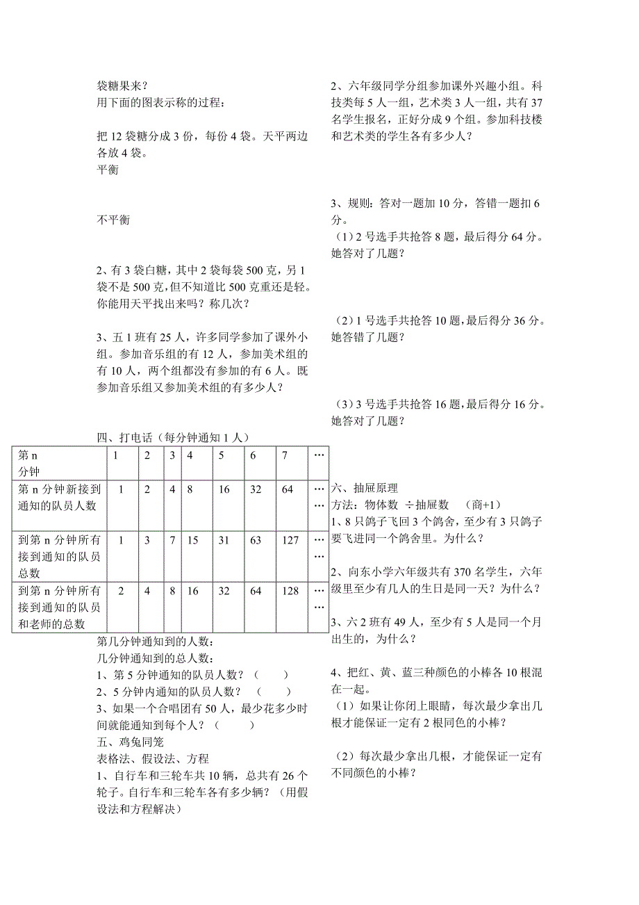 小学四年级至六年级数学广角知识整理(排版)_第2页