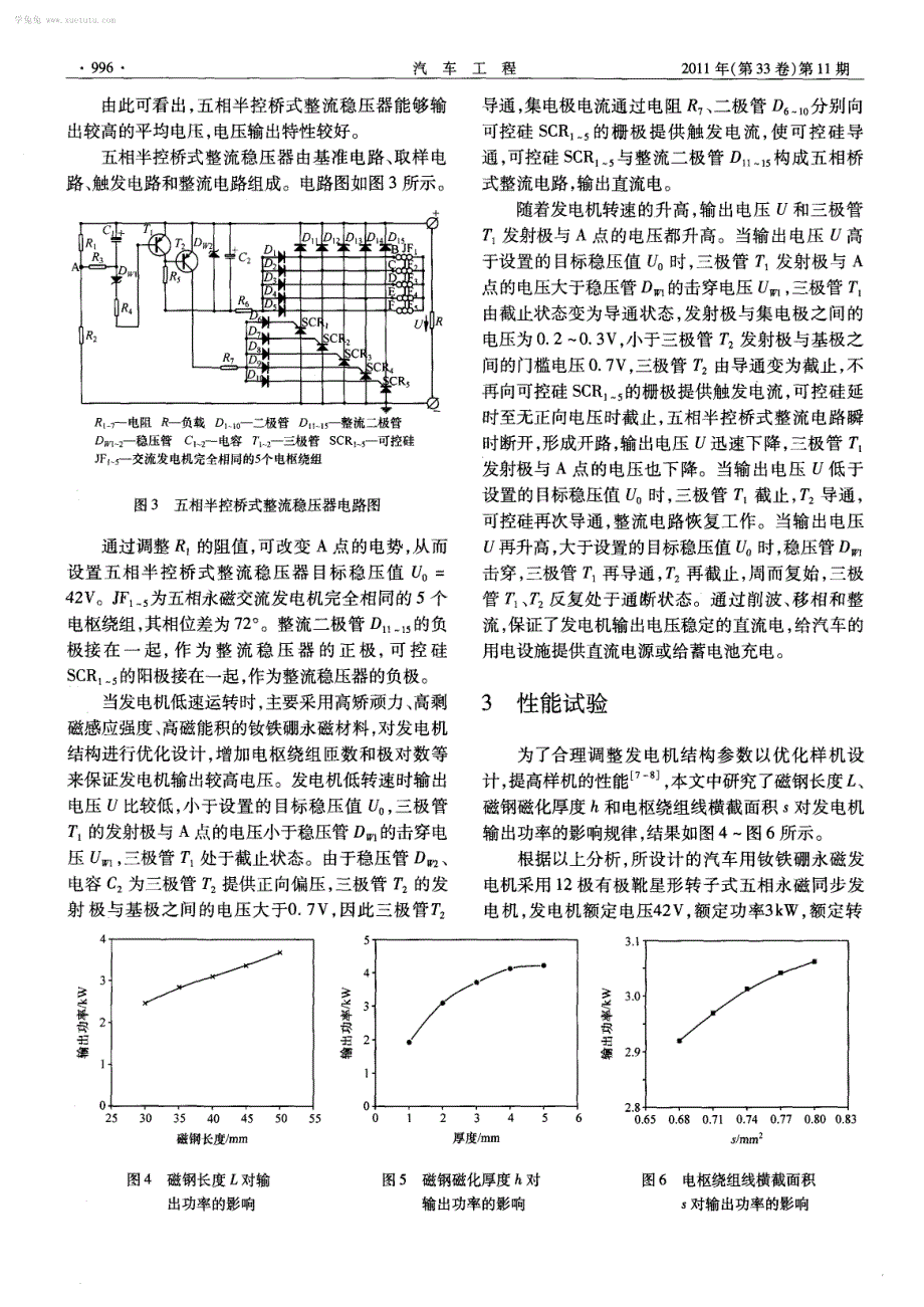 汽车用42V钕铁硼永磁发电机稳压分析_第3页