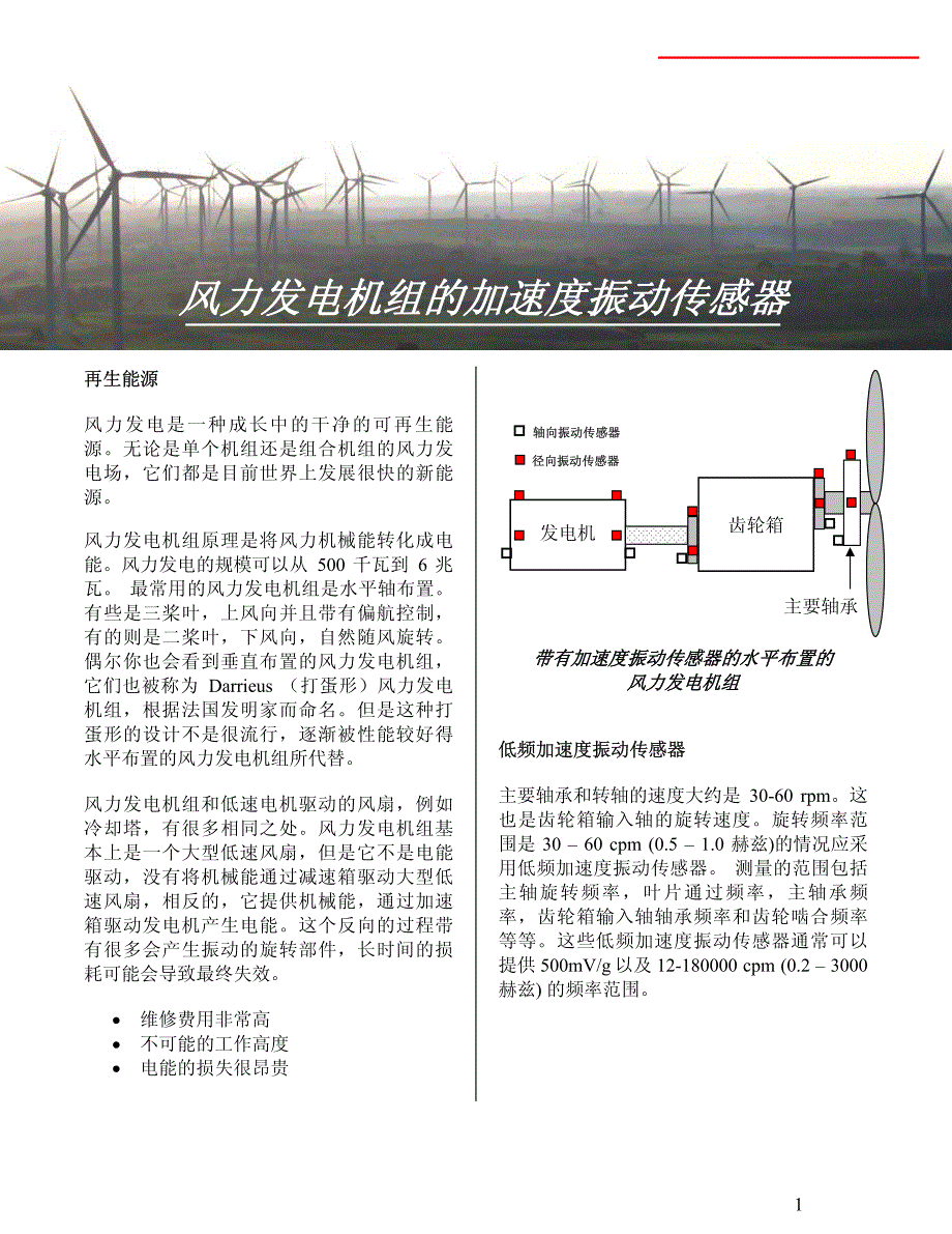 风力发电振动加速度传感器安装选项_第1页