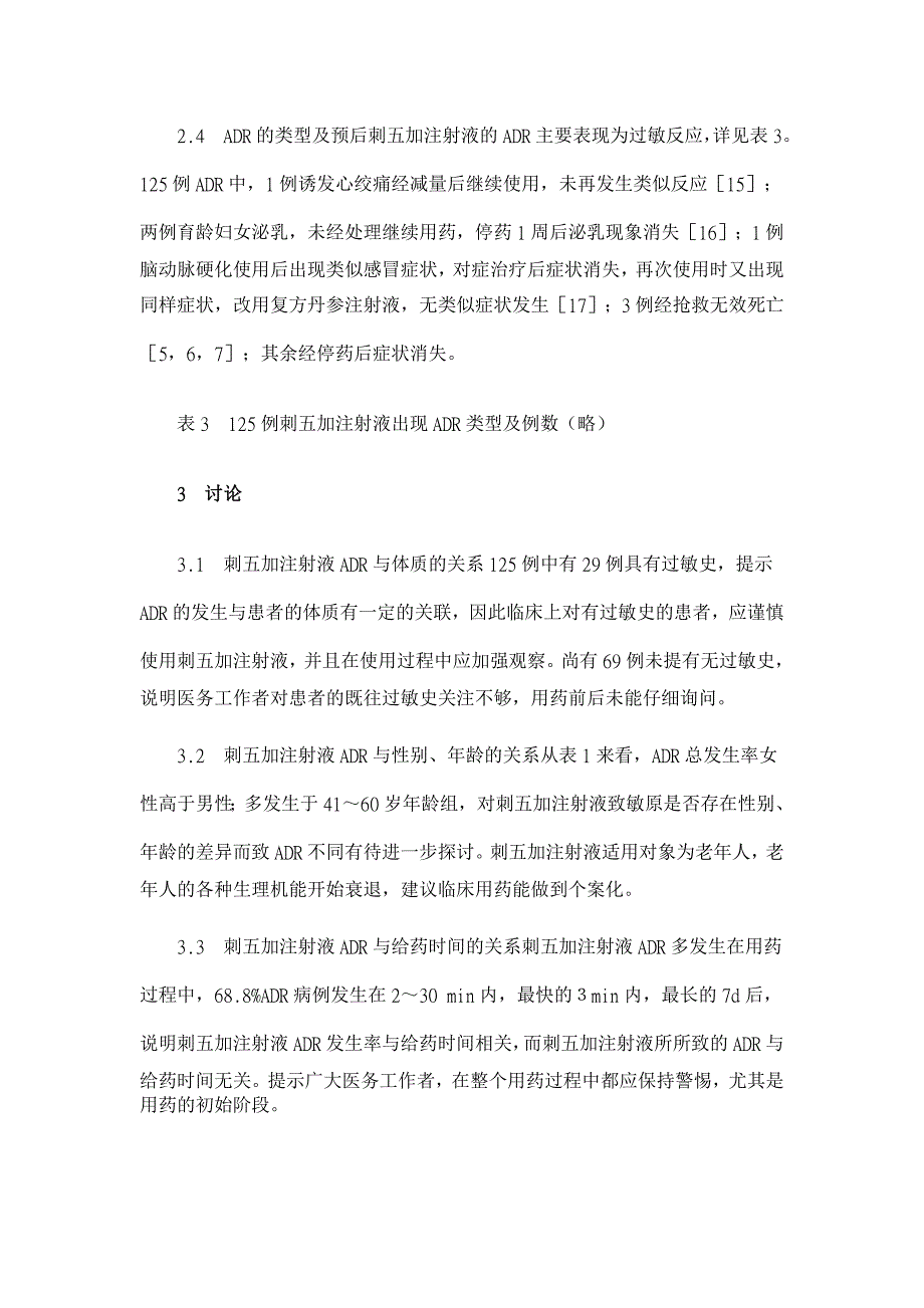 125例刺五加注射液致不良反应文献分析【临床医学论文】_第3页