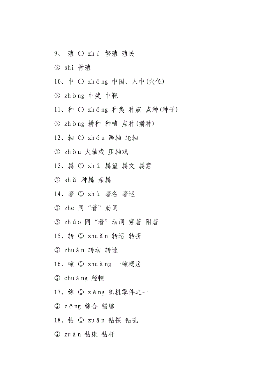 语文字常用多音字集合_第1页