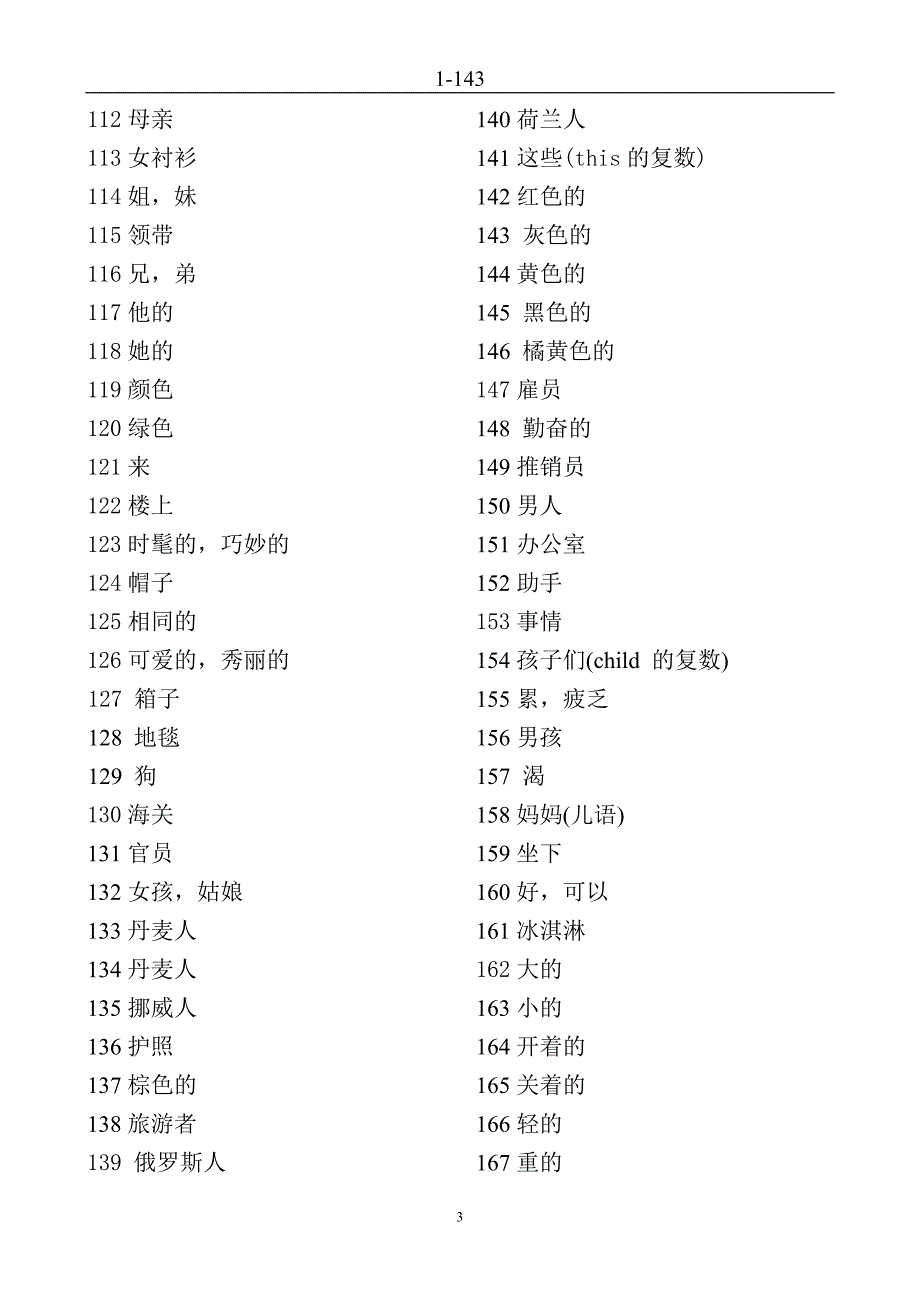 新概念英语第1册单词表(汉语填英语练习)_第3页